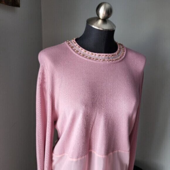 Mismash Long Rose Beaded Sweater Size Small - Picture 6 of 13